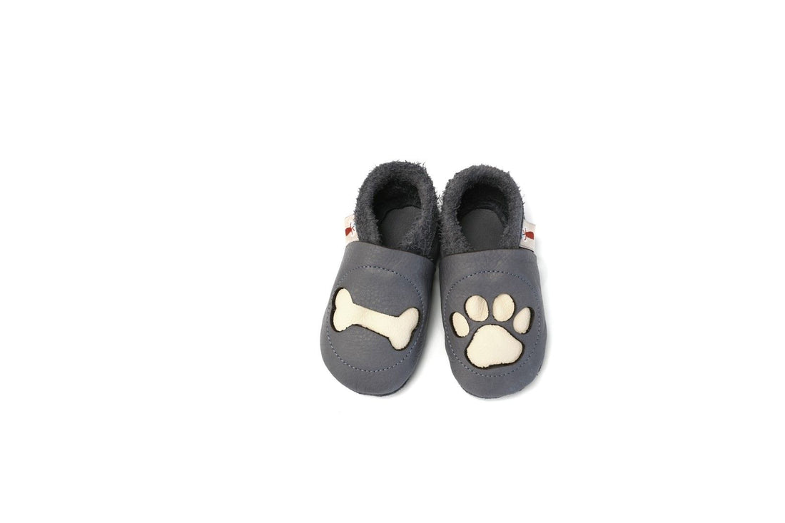 Baobaby Classic Baby Skor - Paw Grey L - - MamaMilla