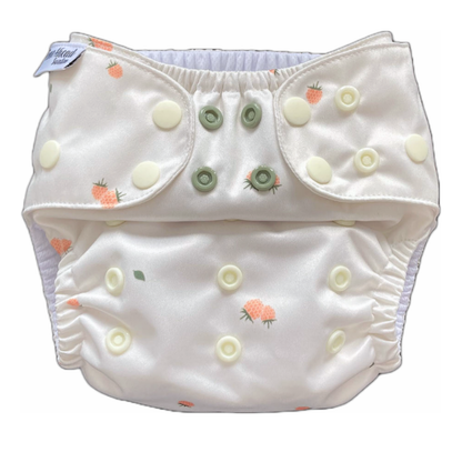 The Swedish Forest | Pocket Diaper | Slim 3-15kg: Humleblomster vit / No inserts - - MamaMilla