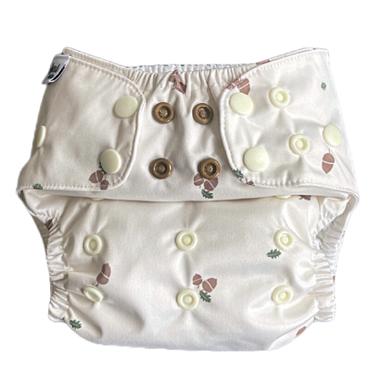 The Swedish Forest | Pocket Diaper | Slim 3-15kg: Humleblomster grön / No inserts - - MamaMilla