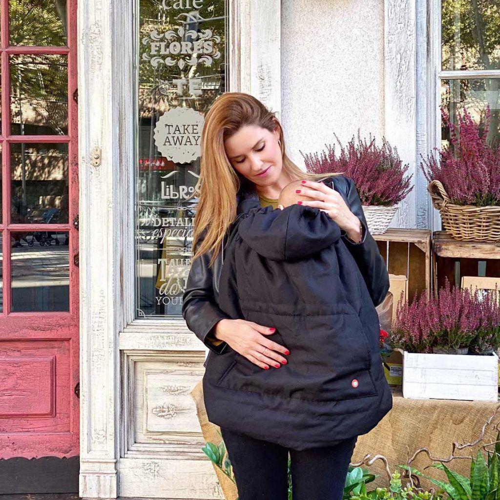 Wombat &amp; Co. Wintertragebezug für Babytrage und Pucktuch – Anthrazitschwarz/Grau – Tragebezug – MamaMilla
